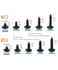 M2.3 And M2.6 Truss Head Self Tapping Screws With Wafer And Pan Washer 1000 Pieces 10 Sizes Assortment Kit Carbon Steel