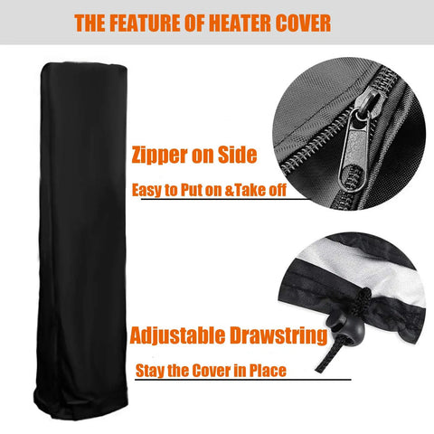 Beefy Waterproof Pyramid Patio Heater Cover With Zipper Fits Outdoor Propane Heaters 87 Inch Tall 21 Inch Wide