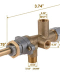 Universal Replacement Parts Kit For Propane Space Heaters And Fire Pits Pilot Burner Assembly Valve dimensions shown