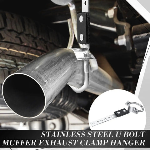 4 Pcs Exhaust Hangers Set Universal Tailpipe Brackets, Heavy Duty Muffler Hangers with Flexible Swivel Design, OE-Style Silver Finish
