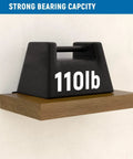 Hidden Floating Shelf Brackets 12 Pack 8 Inch Concealed Wood Shelf Support shown with 110lb weight capacity demonstration