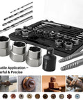 Heavy Duty Twenty Eight Piece 3/8 Inch Socket Wrench Insert Set Forged From Tough As Nails Chromium Moly Steel Hardened To 52 Hrc with socket tools and drill bits.