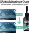 Before and after of windshield repair using Windshield Repair Kit With 2026 Upgrade Glass Repair Liquid For Windshields Mirrors And Windows Quick Five Minute Fix For Cracks Chips And Bullseyes Stops Damage From Spreading And Saves You Replacement Costs DIY Friendly.
