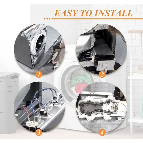 Step-by-step installation of 2 Pack Dryer Heating Element Replacement 5300W 240V Fits Most Dryers Replaces DC47-00019A