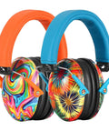 Kids Ear Protection Earmuffs With Adjustable Headband NRR 25dB For Sports Events Concerts Airports And Travel Bright Orange And Blue