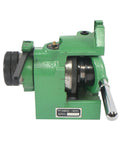 Heavy Duty Horizontal 5C Collet Spinning Indexing Chuck For Milling Setup side view showing green finish and indexing lever.