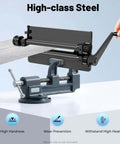 Bead Roller Machine For Sheet Metal With 12 Inch Throat Depth, showcasing detachable handle and manual gear-driven roller in use