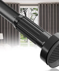 Heavy Duty Tension Curtain Rod 48 To 140 Inch No Drilling Easy Install Extra Long Shower Rod in black steel close-up