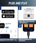 Endoscope Camera 16.4 Ft Cable 1920P HD For iOS And Android With Type C To Lightning And Type C To Micro USB Adapters Real Time View On Phones Tablets And PCs HarmonyOS Not Supported setup steps on phone screen