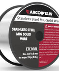 Pro Grade 0.030 Inch ER308L Stainless MIG Wire 2 Pound Spool With Low Splatter visible on its packaging.