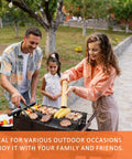 Family grilling outdoors using Reusable Silicone Grease Cup Liners For Blackstone Griddles 17, 22, 28, 36 Inch 2 Pack Dishwasher Safe