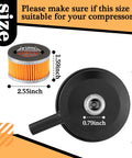 Two Half Inch Thread Air Compressor Silencers With Six Intake Filter Elements size dimensions for installation guide