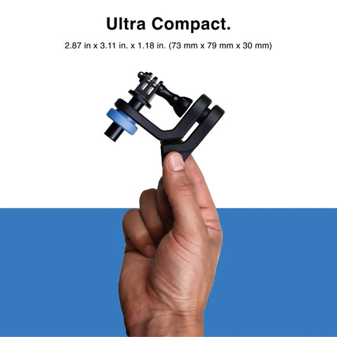 Hand holding pocket-sized Hydraulic Leveling Mount For Action Cameras, Ultra Smooth Motion Support For GoPro, DJI, Insta360