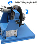Smooth Sailing Rotary Welding Positioner 10kg With Snappy 0 To 90 Degrees Tilting features a blue base and adjustable turntable.