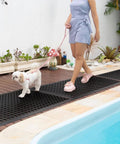 Anti Fatigue Outdoor Rubber Floor Mats 2 Pack For Commercial Kitchens And Restaurants Grippy Non Slip Drainage Mats installed by poolside