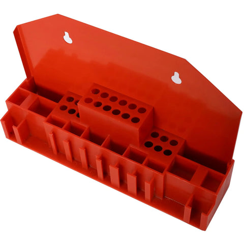 Red storage box for 58-Piece T-Slot Clamping Kit For Mills And Machinists Includes Cleaner And Tightening Wrench