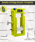 Door Hinge Jig and Mortiser Kit, Easy Install Router Template With Green Clamping Jig for precise door hinge mortises