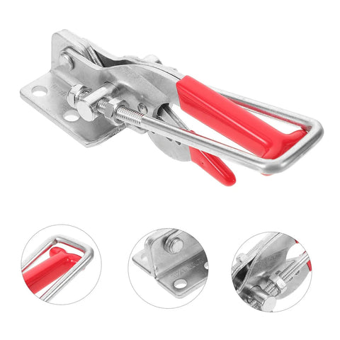 Heavy Duty T-Handle Draw Latch Kit For Car Hoods, Electrical Enclosures, Tool Boxes And More, close-up of metal and rubber latch