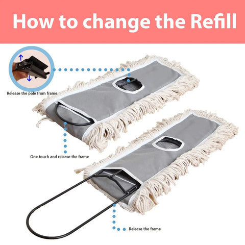 How to change the refill for Level Up Your Janitorial Setup With These Heavy Duty Cotton Mop Pad Refills For Universal Industrial Floor Dust Mops