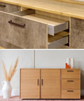 Dark Walnut Solid Wood Cabinet Pulls 2 Pack for cabinets and drawers, 160mm length, installed showing natural wood grain and modern style.