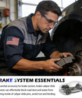 Mechanic working on car brakes highlighting 4PCS Rubber Brake Caliper Slide Pin Bushing Kit For Caliper Pins And Boots Replacement DIY Ready