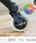 Original Roller Style Office Chair Wheels Set Of 5 Rainbow Casters For Hardwood Floors And Carpet Smooth And Quiet Safe