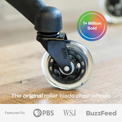 Original Roller Style Office Chair Wheels Set Of 5 Rainbow Casters For Hardwood Floors And Carpet Smooth And Quiet Safe