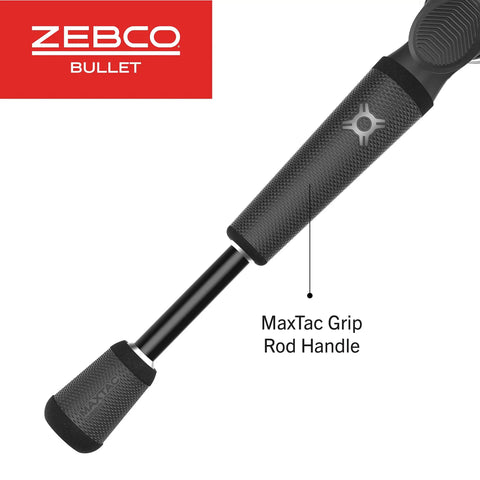 Close-up of MaxTac grip on Bullet Spincast Reel And Fishing Rod Combo With 6 Foot 6 Inch IM8 Graphite Rod And MaxTac Grip, 2 Piece