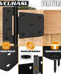 3.5 Inch Heavy Duty Gate Hinges Black Iron With Powder Coating Finish showing installation on wood fence