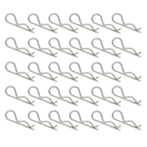 30 Pack M2.5 X 50mm Stainless Steel R Clips Hairpin Cotter Pins Retaining Hitch Pins Kit For Tractor Truck Trailer Mower Cart