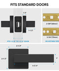 Matte Black Interior Door Handles With Reversible Square Levers For Hallways, Bedrooms, And Bathrooms Privacy Function, dimensions diagram