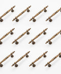 12 Pack Antique Brass Cabinet Pulls And Handles For Drawers, Closets, Dresser And More, 110 mm Hole Center, Vintage Hardware