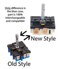 Comparison of old and new styles of Samsung Energy Regulator Infinite Switch DG44-01002A Replacement for Range Burner