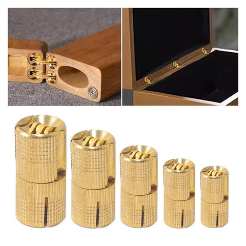 Retro Brass Hidden Barrel Hinge For Cabinets And Jewelry Boxes Concealed 180 Degree Silent Cabinet Hardware Invisible Hidden Hinge 16mm Compact