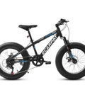 Fat Tire Mountain Bike For Kids 20x4 Inch With Dual Disc Brakes Suspension Fork 7 Speed All Terrain MTB For Boys And Girls Aged 8 To 15