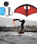 Inflatable Surfing Wing For Wind Wing Foiling And Kitesurfing, Tough Polyester With TPU, Size Four Square, Easy Setup