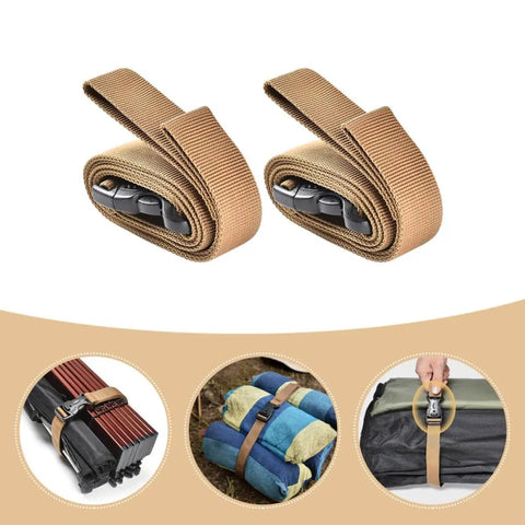 Heavy Duty Luggage Straps Set 2 Pack With Quick Release Buckles, Adjustable Cargo Straps For Travel, Anti Wear Durable Khaki Belts