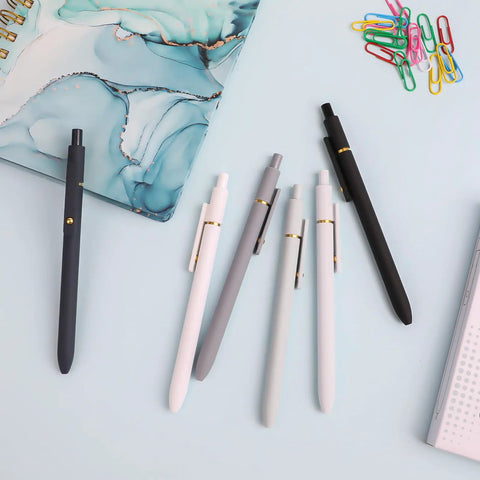 Six Pack Gel Pens 0.7mm Quick Dry Retractable Rollerball Ink Fine Point Smooth Writing Set for Office and School Supplies