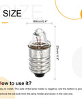 Hella Bright E10 Miniature Bulbs, DC 3V Warm Yellow Glow Screw Base Torch Lamps Indicator Lights, size 23mm glass dome design.