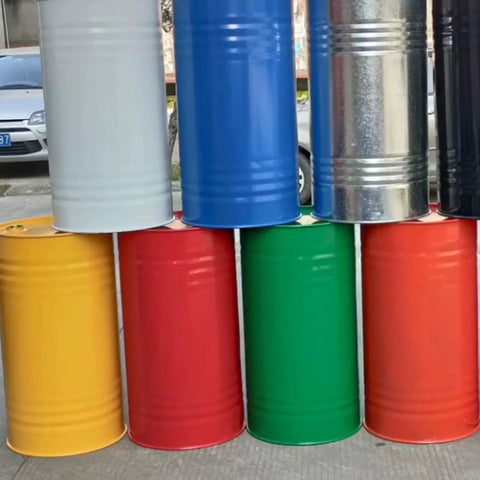 Built Tough Thickened Steel Drum Rack For Heavy Duty Oil Barrel Storage With Non Slip Pads And Reinforced Frame Shop Grade Warehouse Ready Solution with multiple colored barrels stacked.