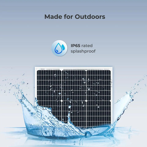 50 Watt Monocrystalline Solar Panel Delivers 22 Percent High Efficiency Straight To Your Setup with IP65 splashproof rating.