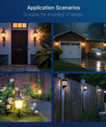 Outdoor areas illuminated by warm 2700K light showcasing Outdoor Dusk to Dawn LED Bulb 8W 100W Equivalent, 1400 Lumens Vintage Filament ST19 E26 Base
