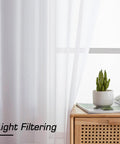 Two Lightweight White Sheer Curtain Panels 42 Inch Wide By 72 Inch Long With Rod Pockets Airy Voile Window Treatments Light Filtering