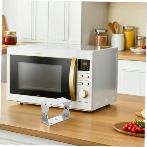 Heavy Duty U Style Steel Oven Door Hinge 108 X 42 Mm For Commercial And Industrial Kitchens Built To Last With Silent Swing Action in kitchen setting next to microwave.