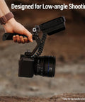 Universal Camera Cage Top Handle With Cold Shoe Mount and Anti Off Safety Pin used for low-angle shooting outdoors