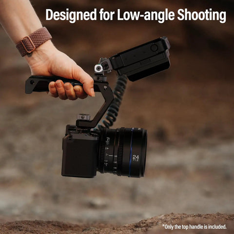 Universal Camera Cage Top Handle With Cold Shoe Mount and Anti Off Safety Pin used for low-angle shooting outdoors