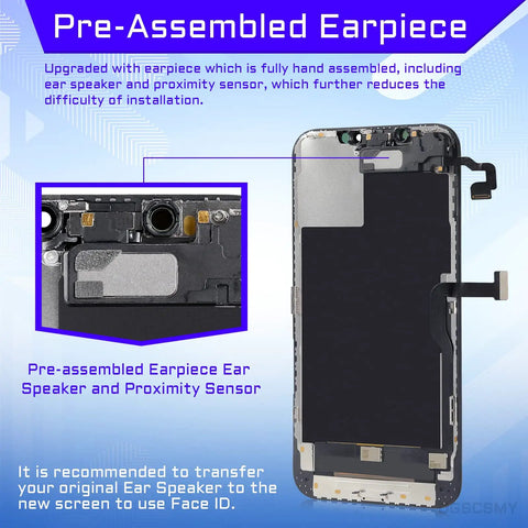 Iphone 12 Pro Max 6.7 Inch LCD Screen Replacement Kit With 3D Touch Digitizer Full Assembly Ear Speaker Proximity Sensor