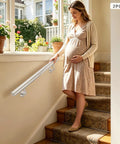 Rock Solid Wall Mounted Stair Handrail Forged From Premium Stainless Steel With Scratch Resistant Finish For Heavy Duty Support Up To Two Hundred Pounds And No Sweat Indoor Installation Today, installed in a home setting.