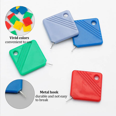 Automatic Needle Threader Set, 10 Pack For Small Eye Needles in assorted vivid colors with metal hooks for durability