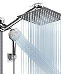 8 Inch Rain Shower Head Set With 11 Inch Adjustable Extension Arm And 5 Function Handheld Shower Head, High Pressure Spray